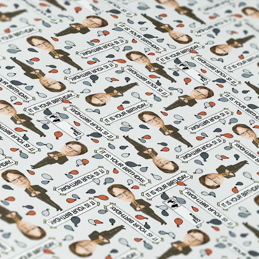 The Office Dwight It Is Your Birthday Satin Wrapping Paper